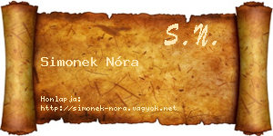 Simonek Nóra névjegykártya