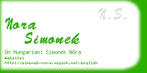 nora simonek business card