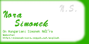 nora simonek business card
